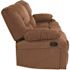 Harmony Series 77 in. Pillow Top Arm Fabric Rectangle Sofa in. Chocolate Brown Microfiber with Two Built-in Recliners
