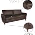 Carnegy Avenue 71.5 in. Brown Faux Leather 3-Seater Bridgewater Sofa with Round Arms