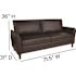 Carnegy Avenue 71.5 in. Brown Faux Leather 3-Seater Bridgewater Sofa with Round Arms