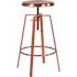 Carnegy Avenue 35 in. Adjustable Height Rose Gold Bar Stool