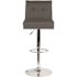 Carnegy Avenue 34 in. Adjustable Height Gray Leather Bar Stool