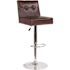 Carnegy Avenue 34 in. Adjustable Height Brown Leather Bar Stool