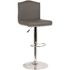 Carnegy Avenue 32.5 in. Adjustable Height Gray Leather Bar Stool