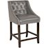 Carnegy Avenue 24 in. Light Gray Leather Bar Stool
