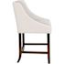 Carnegy Avenue 24 in. White Leather Bar Stool