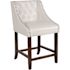 Carnegy Avenue 24 in. White Leather Bar Stool