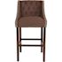 Carnegy Avenue 28 in. Brown Fabric Bar Stool