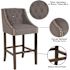 Carnegy Avenue 28 in. Dark Gray Fabric Bar Stool