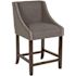 Carnegy Avenue 24 in. Dark Gray Fabric Bar Stool