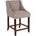 Carnegy Avenue 24 in. Light Gray Fabric Bar Stool