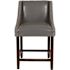 Carnegy Avenue 24 in. Light Gray Leather Bar Stool