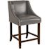 Carnegy Avenue 24 in. Light Gray Leather Bar Stool