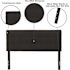 Black Bedford Tufted Upholstered Headboard for Full Size Bed, Adjustable Height Contemporary Fabric Tufted Headboard