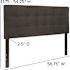 Black Bedford Tufted Upholstered Headboard for Full Size Bed, Adjustable Height Contemporary Fabric Tufted Headboard
