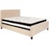 Flash Furniture Beige Full Platform Bed and Mattress Set