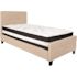 Carnegy Avenue Beige Twin Platform Bed and Mattress Set