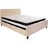 Flash Furniture Beige Queen Platform Bed and Mattress Set