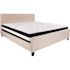 Flash Furniture Beige King Platform Bed and Mattress Set