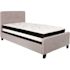 Carnegy Avenue Light Gray Twin Platform Bed and Mattress Set