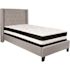 Carnegy Avenue Light Gray Twin Platform Bed and Mattress Set