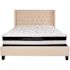 Flash Furniture Beige Queen Platform Bed and Mattress Set