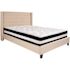 Flash Furniture Beige Queen Platform Bed and Mattress Set