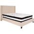 Flash Furniture Beige Full Platform Bed and Mattress Set