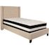Carnegy Avenue Beige Twin Platform Bed and Mattress Set