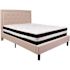 Flash Furniture Beige Queen Platform Bed and Mattress Set
