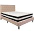Flash Furniture Beige Queen Platform Bed and Mattress Set