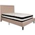 Flash Furniture Beige Full Platform Bed and Mattress Set