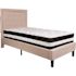 Flash Furniture Beige Twin Platform Bed and Mattress Set
