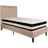 Flash Furniture Beige Twin Platform Bed and Mattress Set