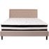 Flash Furniture Beige King Platform Bed and Mattress Set