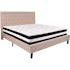 Flash Furniture Beige King Platform Bed and Mattress Set