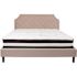 Flash Furniture Beige King Platform Bed and Mattress Set