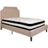 Flash Furniture Beige Full Platform Bed and Mattress Set