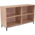 Carnegy Avenue Dudley 29.5 in. Tall Oak Wood Grain Finish Composite 4-Shelf Open Standard Bookcase with Storage