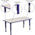 Carnegy Avenue Wren Blue Kids Rectangular Plastic Height Adjustable Activity Table with Grey Top