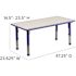 Carnegy Avenue Wren Blue Kids Rectangular Plastic Height Adjustable Activity Table with Grey Top