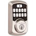 Kwikset Aura Satin Nickel Single Cylinder Electronic Bluetooth Keypad Smart Lock Deadbolt featuring SmartKey Security