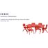 Carnegy Avenue Red Adjustable Classroom Activity Table with 6 Stackable Chairs, Rectangular Plastic Activity Table for Kids