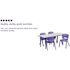Blue/Gray Emmy Adjustable Classroom Activity Table with 4 Stackable Chairs, Rectangular Plastic Activity Table for Kids