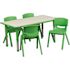 Carnegy Avenue 5-Piece Rectangle Metal Top Table and Chair Set in Green