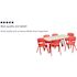 Carnegy Avenue 7-Piece Rectangle Metal Top Table and Chair Set in Red
