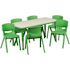Carnegy Avenue 7-Piece Rectangle Metal Top Table and Chair Set in Green
