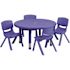 Carnegy Avenue 5-Piece Round Metal Top Table and Chair Set in Blue