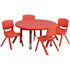 Carnegy Avenue 5-Piece Round Metal Top Table and Chair Set in Red