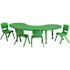 Carnegy Avenue 5-Piece Half Moon Metal Top Table and Chair Set in Green