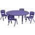 Carnegy Avenue 5-Piece Round Metal Top Table and Chair Set in Blue